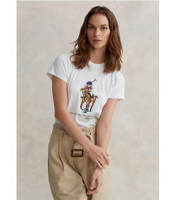 Camiseta Ralph Lauren Polo Bear Punto de Cruz BLANCO