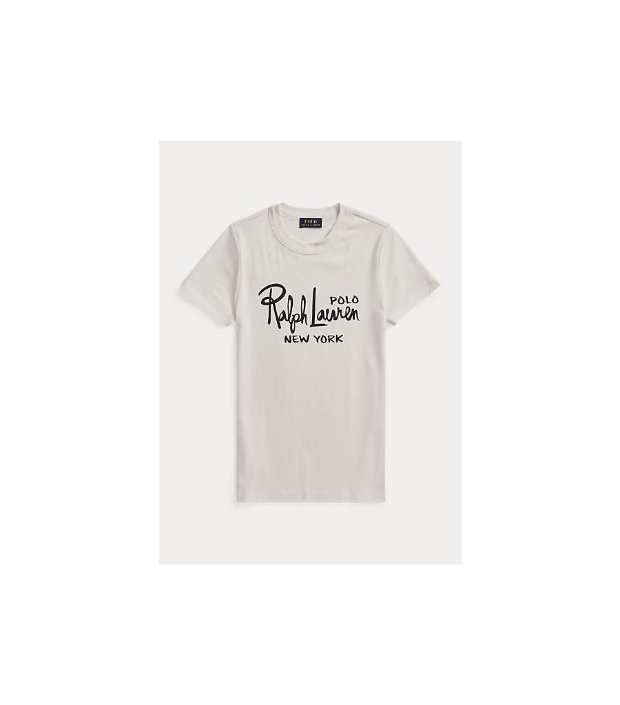 Camiseta Ralph Lauren Acanalada Algodon BLANCO